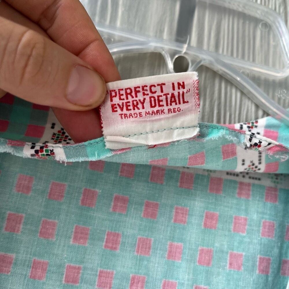 True Vintage Wayne Maid 1950s Gingham Shirtwaist Dress – Pink & Turquoise, M/L - Picture 10 of 14